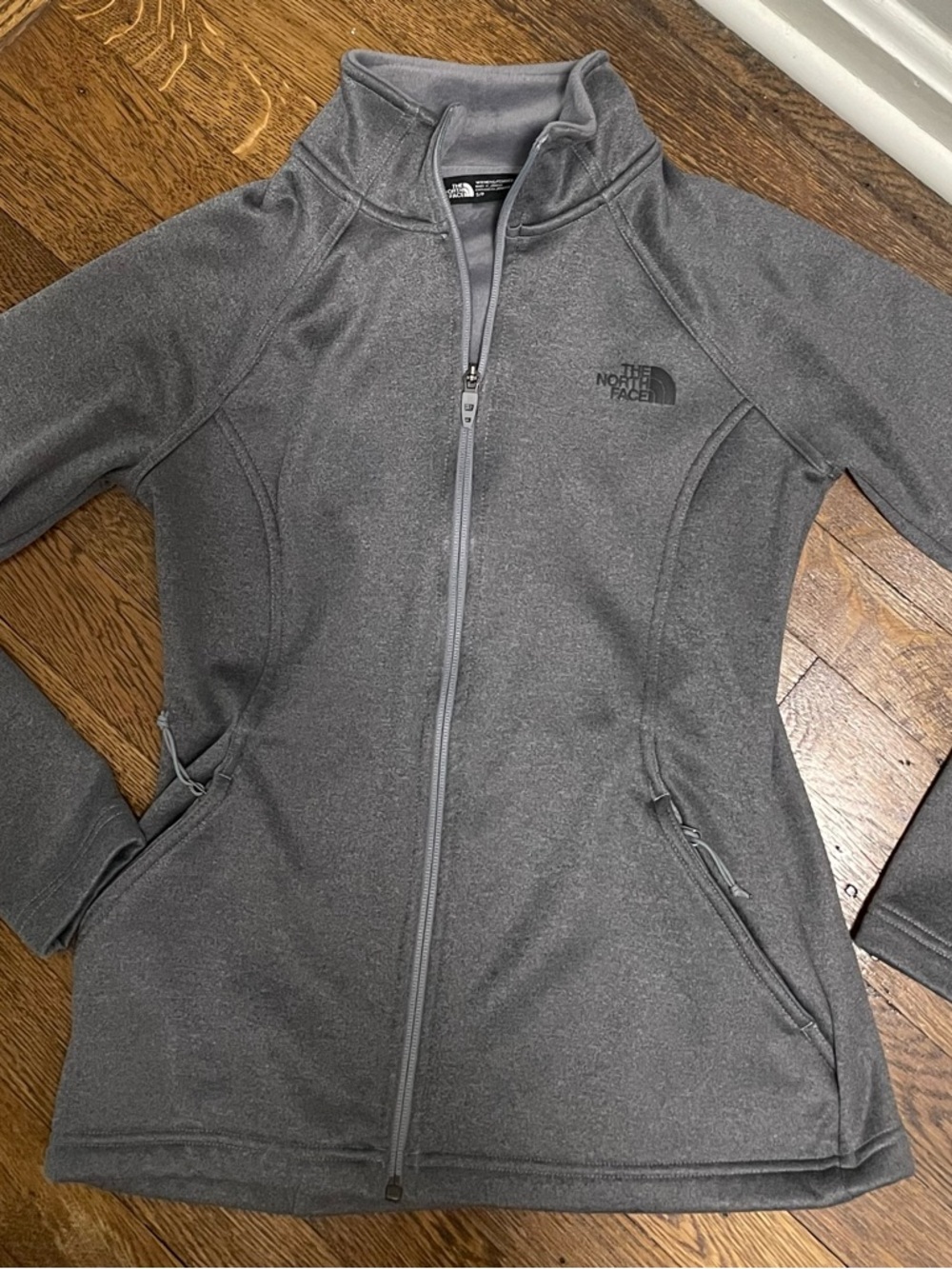 The North Face Women's Light Gray Zip-Up Sweatshirt/Coat